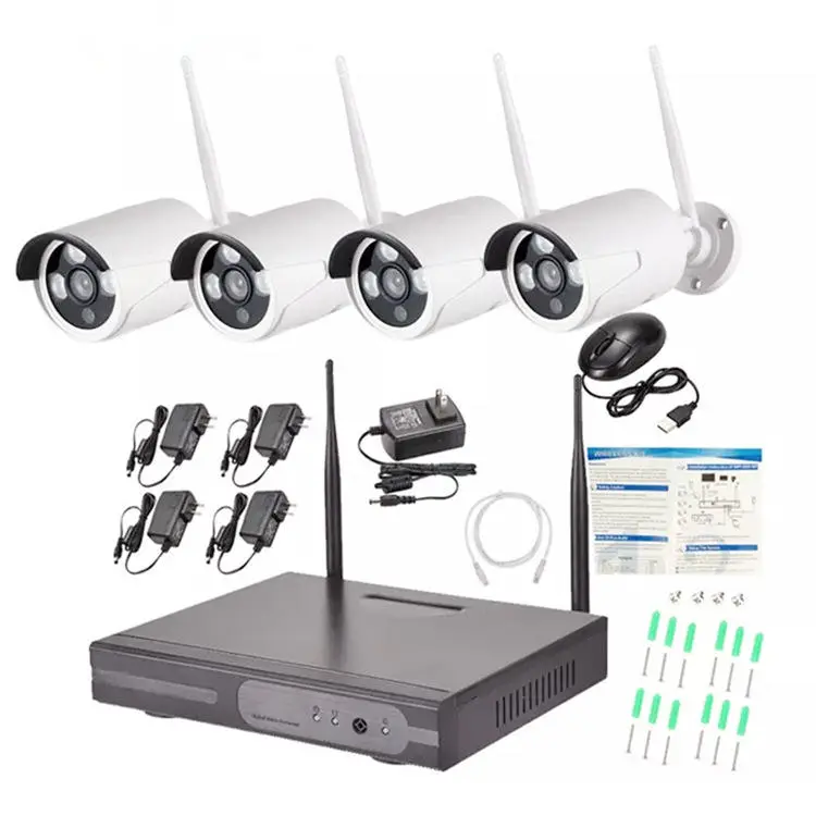 Professional 4CH Wireless CCTV Kit Indoor/Outdoor Night Vision IP Video Security System NVR 12V DC Home Eseecloud Wifi — view 1