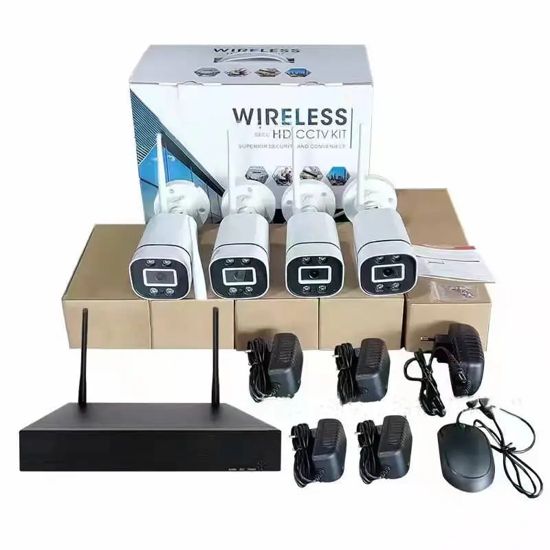 Wholesale Professional Outdoor 100 Meter Long Range 4 Channel 5MP Wireless Security CCTV Camera System with NVR IP66 Waterproof — image 7