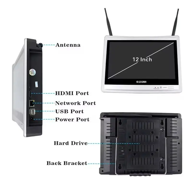 Jianvision 5MP Outdoor Wireless Surveillance Camera System Two-Way Audio Color Night Vision 12-inch Screen NVR ESSECloud — image 5