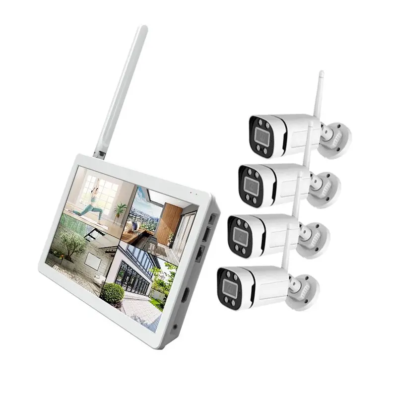 High Quality 10.1 Inch 2MP DC 12V Wireless CCTV Security Camera System IP66 Waterproof All-in-One Home Surveillance Wifi — view 1
