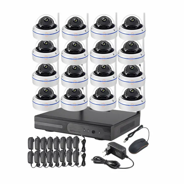 Jianvision High Quality 16CH Water Vandal Proof Metal Dome 5MP Wireless NVR Camera System Voice Recording Cloud Eseeclou — view 1