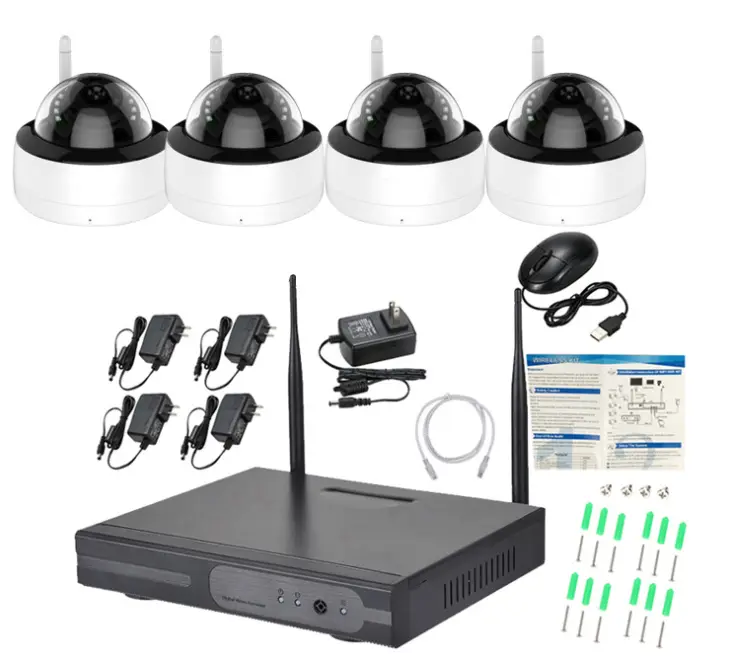 Wireless 1080P CCTV Dome Home Security Camera System Wide Angle Function IP66 NVR Eseecloud Audio Video Recording Cloud — view 1