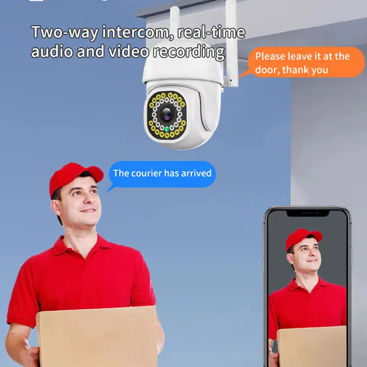 Tseye App 10inches Screen NVR Monitor 4CH Wireless PTZ Rotating Camera System Built-in 1TB HDD Two-Way Audio Color Night Vision — image 3