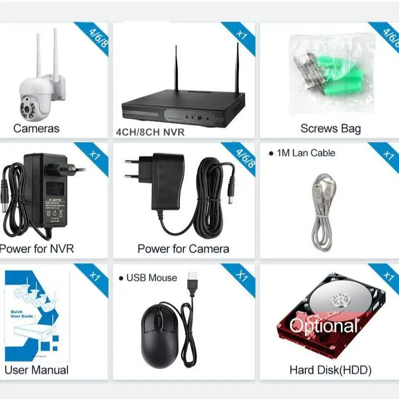 Jianvision 8-Channel 3MP Full HD Wireless PTZ Camera System Night Vision 2-Way Audio IP Network Connectivity NVR Data Storage — image 4