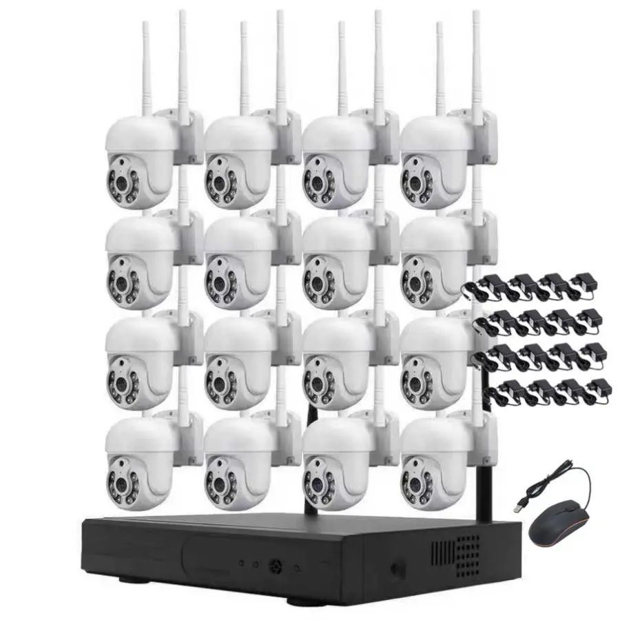 New CCTV 5MP Wireless WiFi Surveillance Movable IP66 Security Camera 16-Channel NVR Kit Full Color Night Vision Eseeclou — view 1