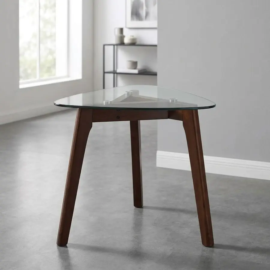Luxury Modern Durable Baobei Coffee Table Top Glass Wooden Legs Panel Wood Style Living Room Furniture Office Home Custo — view 1