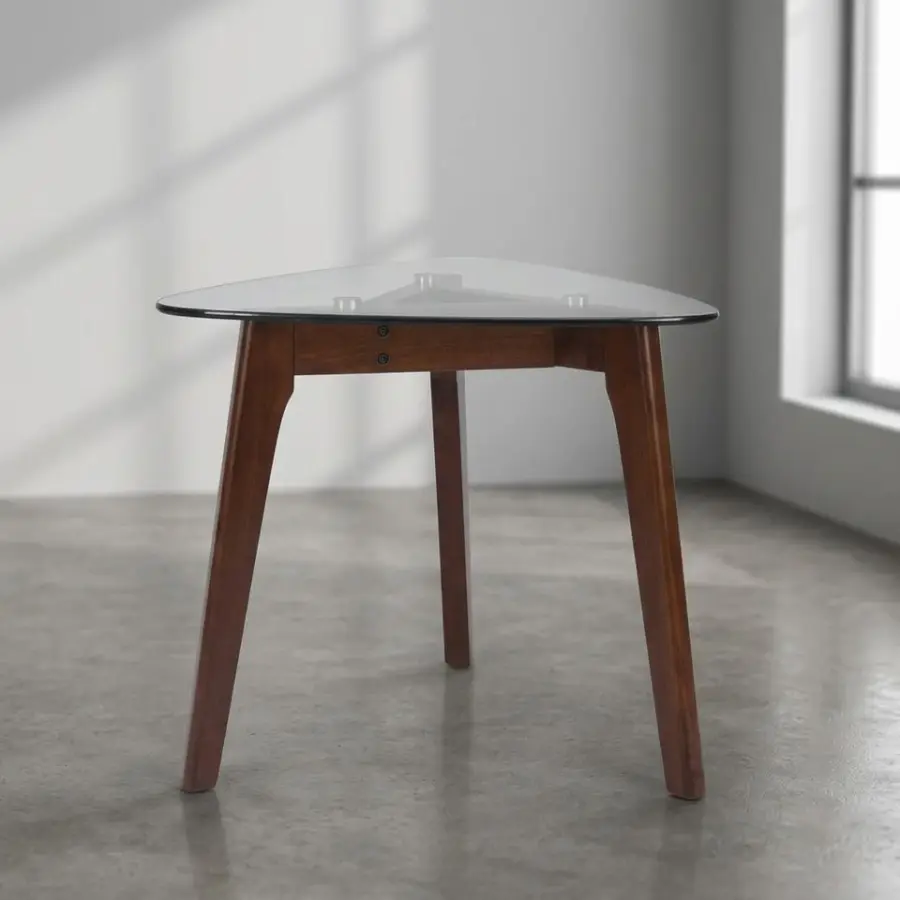 Luxury Modern Durable Baobei Coffee Table Top Glass Wooden Legs Panel Wood Style Living Room Furniture Office Home Custo — view 5