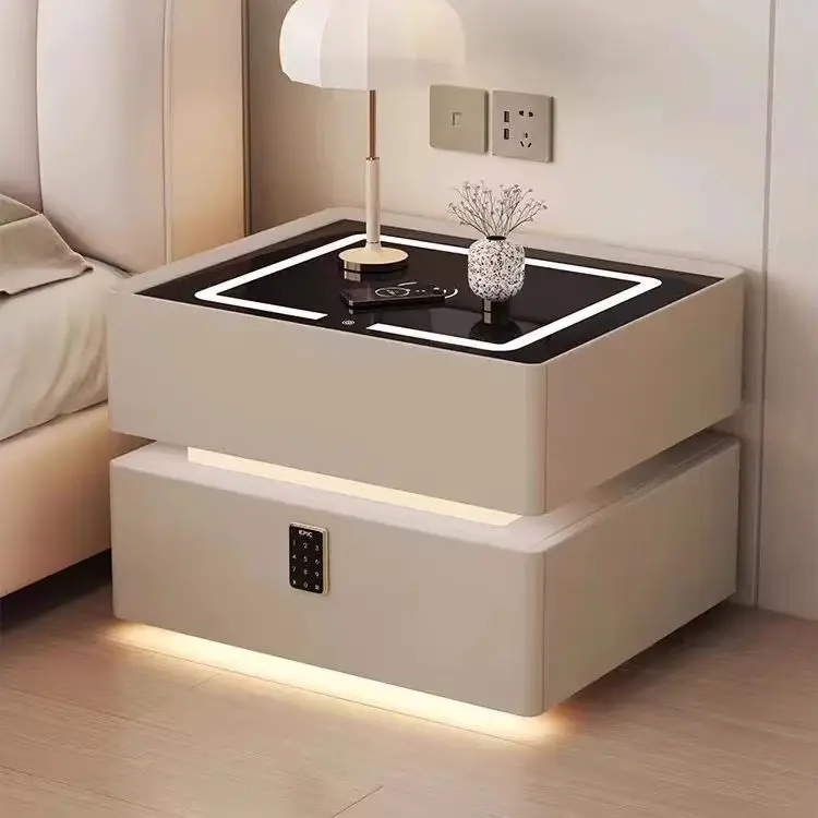Senior Sense Creative Fashion Nightstand Modern Marble Suspension Cabinet for Living Room Bedroom Solid Wood Bedside Sma — view 1
