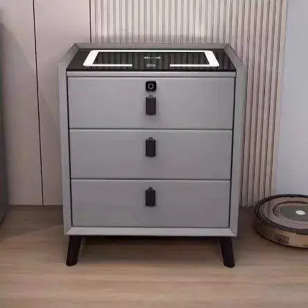 Bestseller Modern Smart Drawer Bedside Table with LED Light Wireless USB Charging Apartment or Bedroom Furniture — view 5