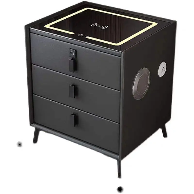 Bestseller Modern Smart Drawer Bedside Table with LED Light Wireless USB Charging Apartment or Bedroom Furniture — view 6