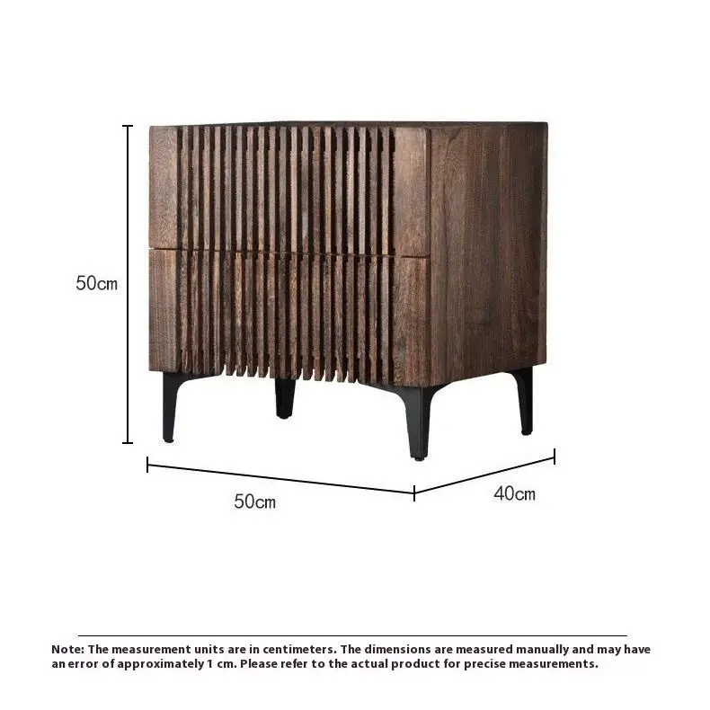 Solid Wood Nightstand, Modern Walnut Bedside Table with Drawer Storage, Scandinavian Japanese Minimalist Style for Bedroom — image 6