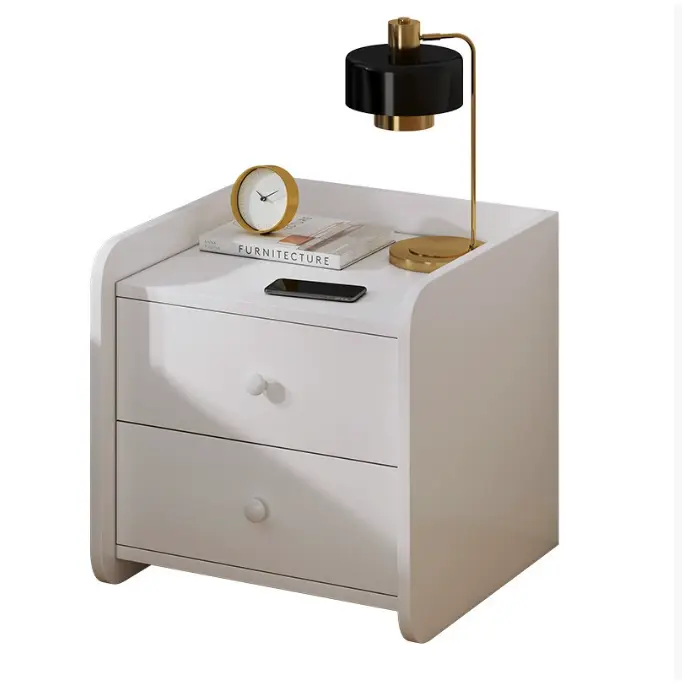 Custom Modern European Design Narrow Wooden Bedside Table for Bedroom for Apartment or Home Use — view 1
