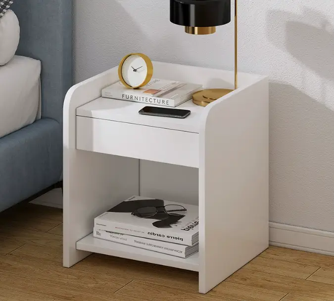 Custom Modern European Design Narrow Wooden Bedside Table for Bedroom for Apartment or Home Use — image 2