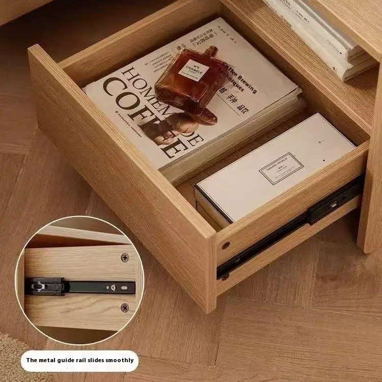 Solid Wood Bedroom & Living Room Nightstands with LED Light for Bedside & Sofa Side Table Use — image 3