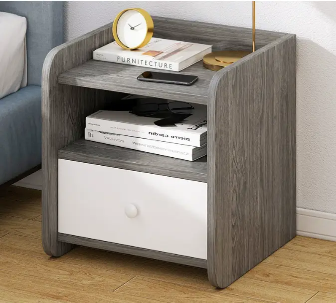 Custom Modern European Design Narrow Wooden Bedside Table for Bedroom for Apartment or Home Use — image 3