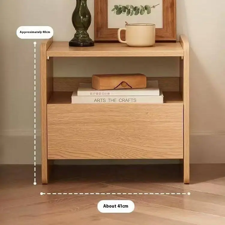 Solid Wood Bedroom & Living Room Nightstands with LED Light for Bedside & Sofa Side Table Use — image 5
