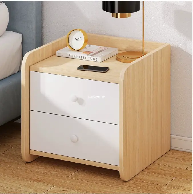 Custom Modern European Design Narrow Wooden Bedside Table for Bedroom for Apartment or Home Use — image 4