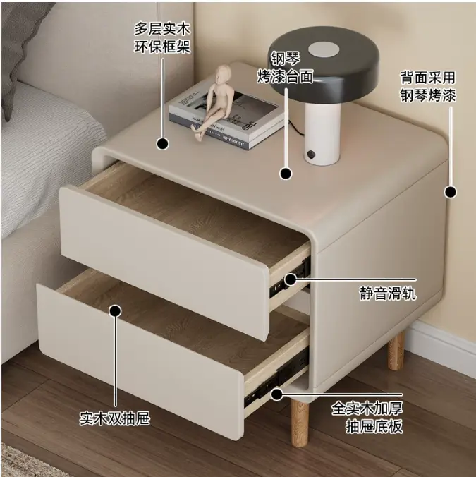 Modern Smart Wooden Nightstand Bedroom and Living Room Furniture with Storage for Home and Hotel Use — image 2