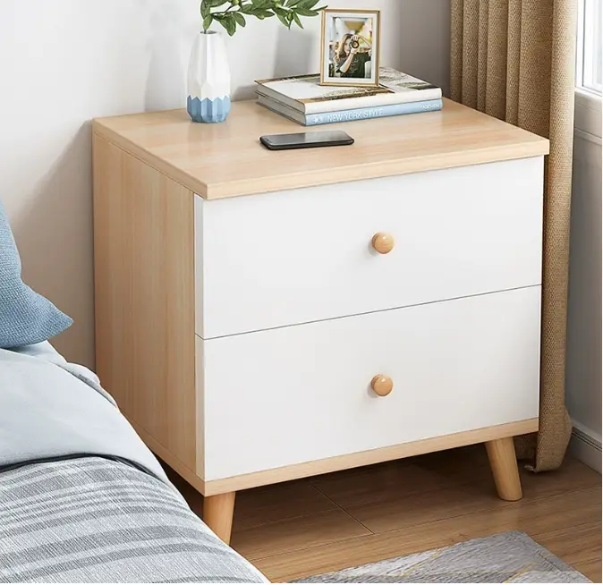 Modern Simple Corner Nightstand Bedside Table Cabinet Storage for Bedrooms Factory Product — view 1
