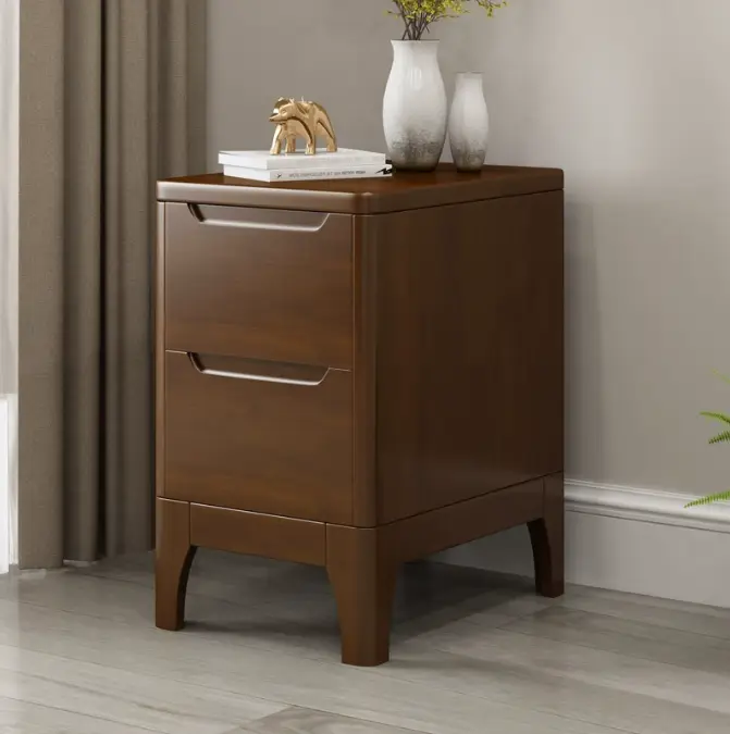Modern Luxury Nightstand 2 Drawers Unique Wood Bedroom Bedside Tables for Home Hotel Unique Luxury Modern Wood Table Sto — view 1