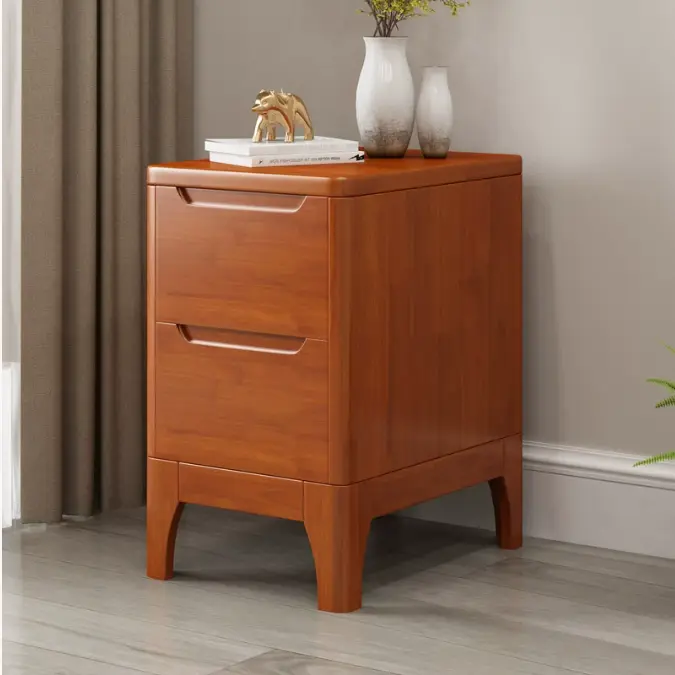 Modern Luxury Nightstand 2 Drawers Unique Wood Bedroom Bedside Tables for Home Hotel Unique Luxury Modern Wood Table Storage — image 2