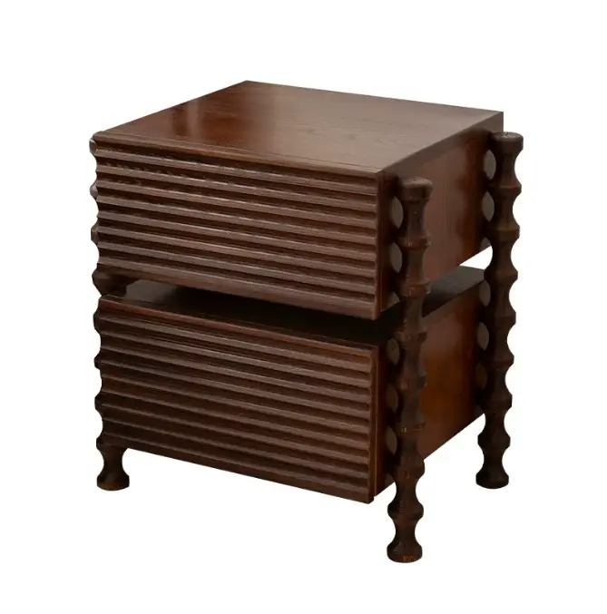Italian Modern Minimalist Solid Walnut Wood High-End Bedside Table Retro Home Mid-Century Style Nightstand for Apartment Bedroom — image 4