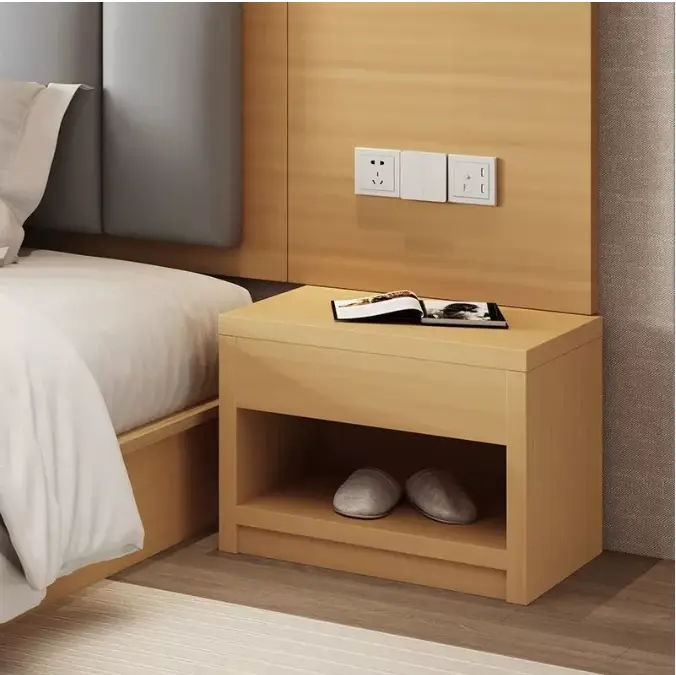 Modern Simple Solid Wood Bed with American Softness Nightstands for Bedroom or Living Room Furniture — view 1