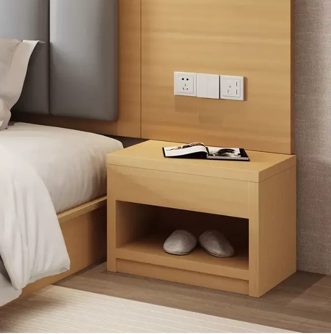 Modern Simple Solid Wood Bed with American Softness Nightstands for Bedroom or Living Room Furniture — image 4