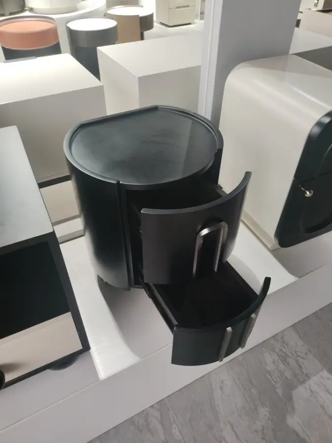 Italian Style Modern Nightstand with Metal Leg Bedroom Furniture Storage Cabinet — image 5