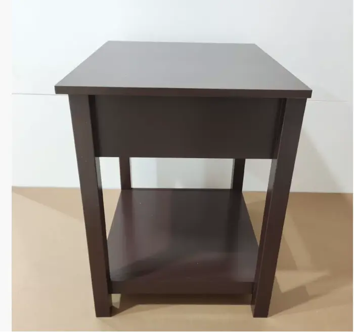 Modern Dark Grey Wooden Bedside Table with Storage Organizer and Cabinet for Bedroom Hallway or Entryway for Hospital Us — view 3