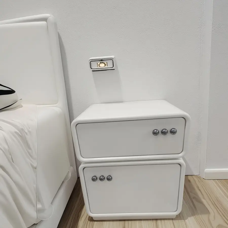 Modern Wood NightstandLuxury Bedroom Furniture Home Decorative Bedside Table — image 3