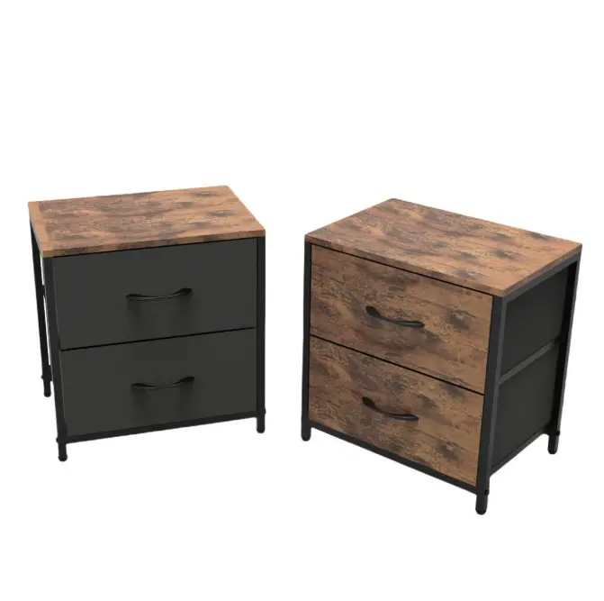 Modern Wooden Nightstand with Drawers Adjustable Bedside Table for Bedroom Dining Home or Hotel Use — image 4