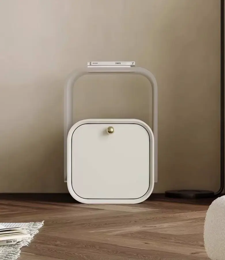 Modern White Black Aesthetic Wood Nightstand Drawers Bedroom Furniture Panel Wood Style Home Storage Solution Bedside table — image 3