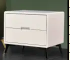 Latest Modern Simple White Solid Wood Bedside Table Integrated Cabinet with Pulley Movable Mini Storage Nightstand for S — view 2