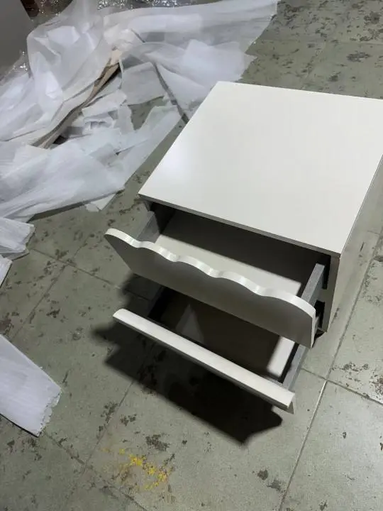 Modern Minimalist Wooden Bedside Cabinet Easy Home Use Panel Design No Assembly Required Bedroom — image 3