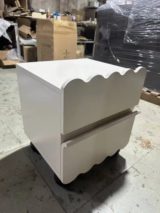 Modern Minimalist Wooden Bedside Cabinet Easy Home Use Panel Design No Assembly Required Bedroom — image 4