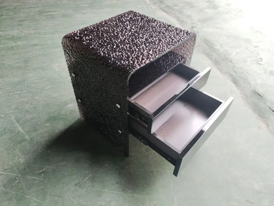 Modern Design Tempered Glass Side Table Drawer Wooden End Table for Living Furniture Nightstands — image 4