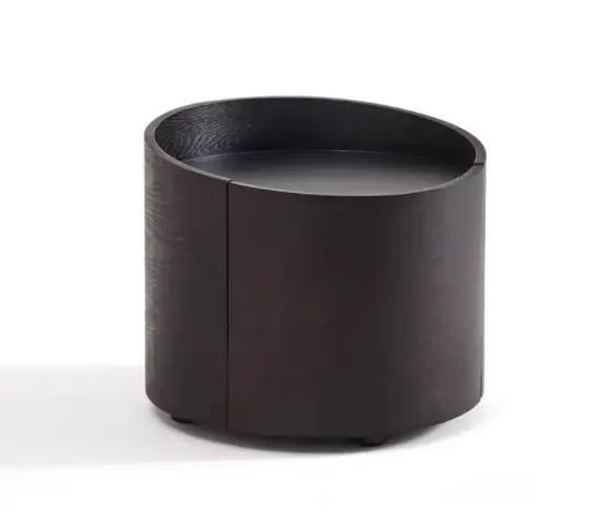 Modern Simple Black Nightstand with Drawer Bedside Table Bedroom Furniture for Apartment Use Wood Panel Style — view 1