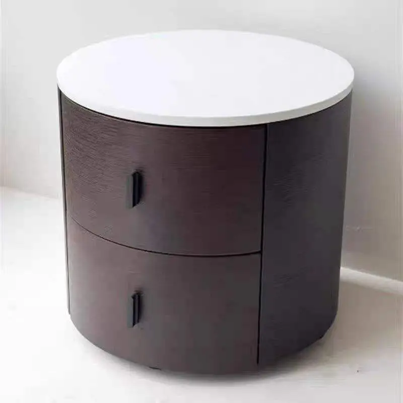 Modern Luxury Nightstand Bedside Table with Drawer Wood Panel Style for Home or Hotel Furniture Featuring Storage — view 1