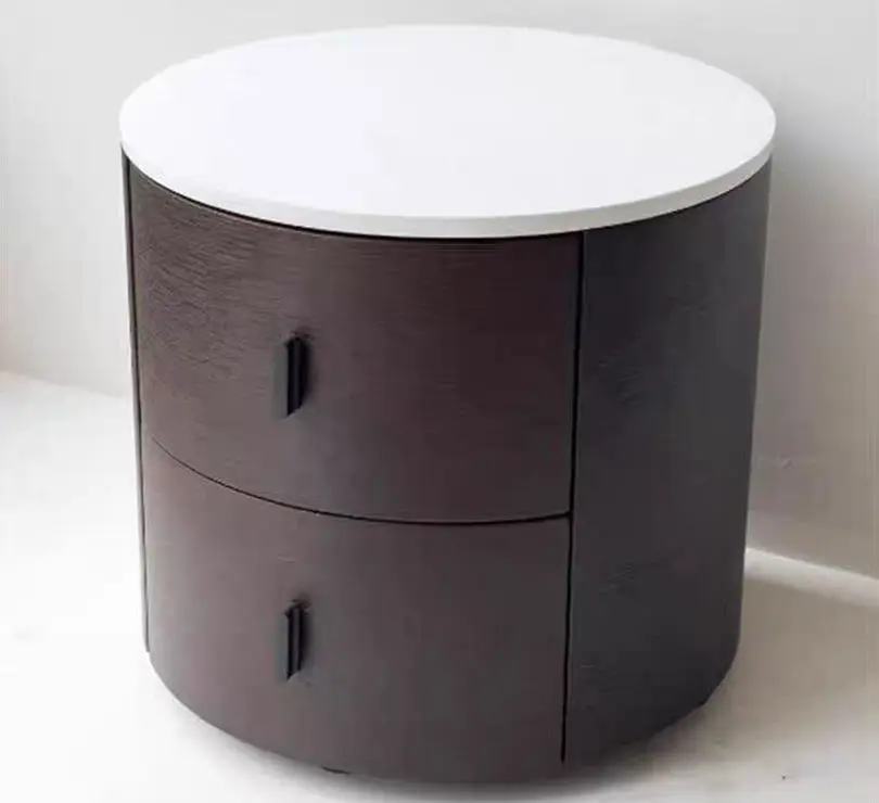 Modern Luxury Nightstand Bedside Table with Drawer Wood Panel Style for Home or Hotel Furniture Featuring Storage — image 2