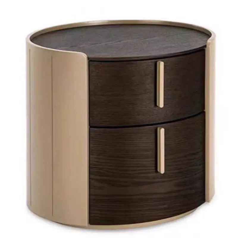 Italian Modern Design Wooden Nightstand Drawers Bedside Table for Living Room Sofa Bedroom Furniture — view 1