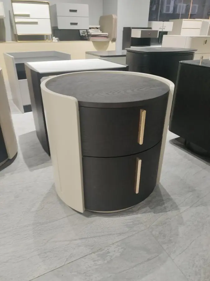 Italian Modern Design Wooden Nightstand Drawers Bedside Table for Living Room Sofa Bedroom Furniture — image 3