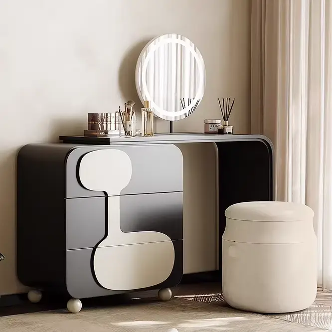 Luxury White Multi-Functional Modern Simple Nordic Dressing Table for Small Apartments Hotels Makeup Vanities — image 2