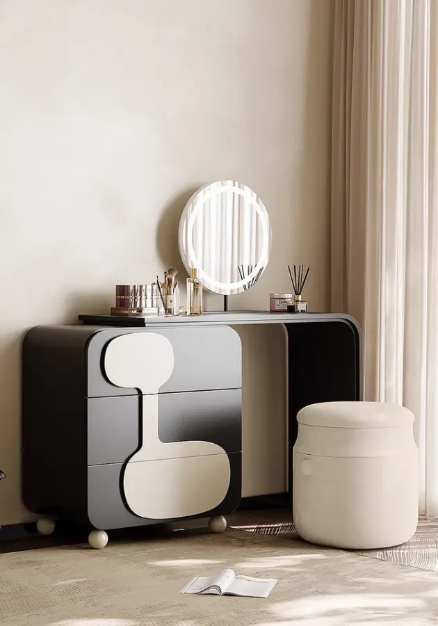 Luxury White Multi-Functional Modern Simple Nordic Dressing Table for Small Apartments Hotels Makeup Vanities — image 4