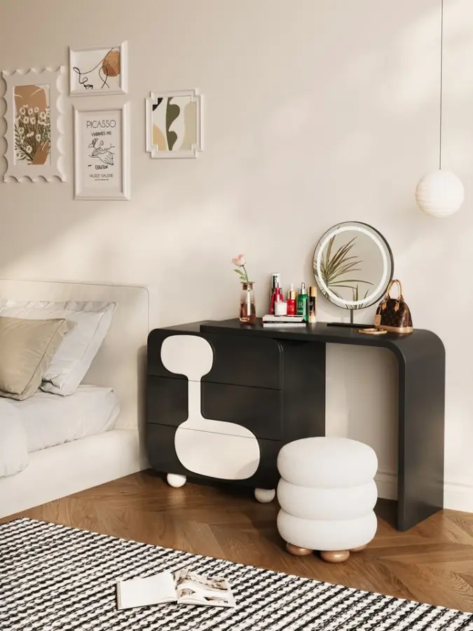 Luxury White Multi-Functional Modern Simple Nordic Dressing Table for Small Apartments Hotels Makeup Vanities — image 5