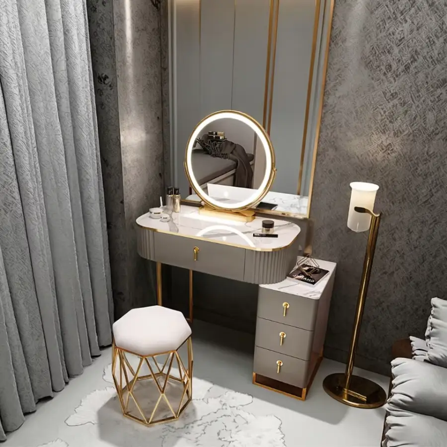 Hot Sale Beautiful White Wooden Storage Makeup Dresser with Mirror Elegant Bedroom Furniture for Vanities — view 1