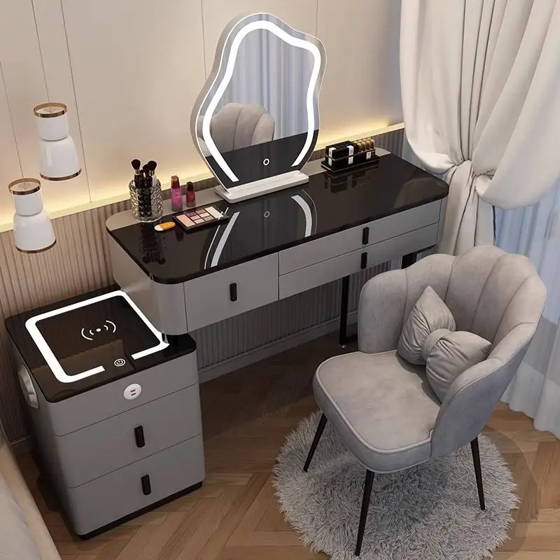 Luxury Nordic Style Modern Simple Storage Cabinet Smart Wireless Charging Dressing Table/Princess Makeup Vanity — image 4