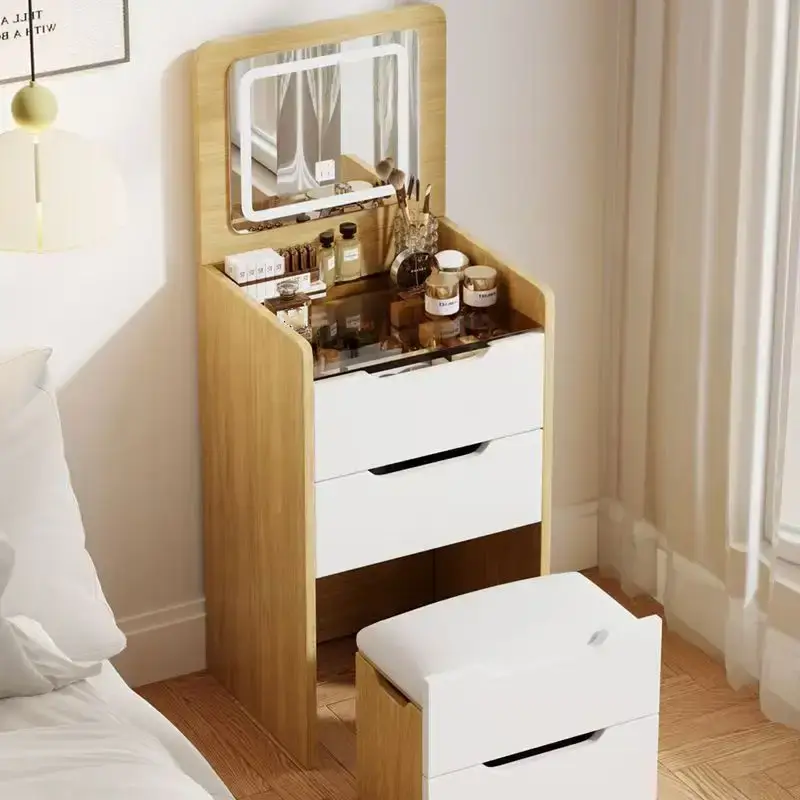 Modern White Dressing Table with Lighted Mirror Durable Bedroom Furniture Wholesale Makeup Vanity Vanities — image 3