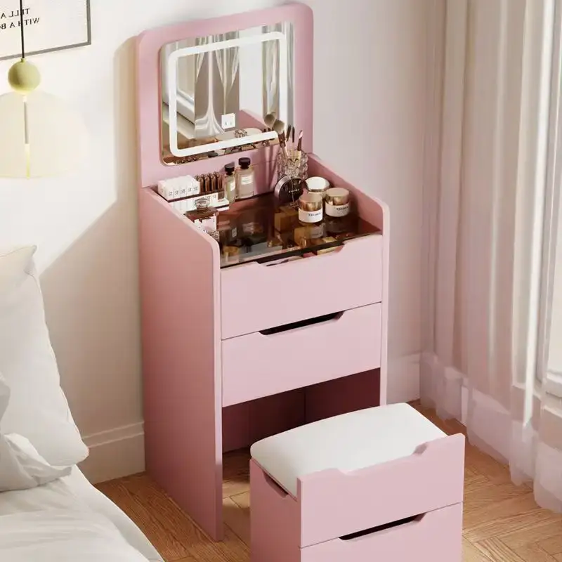 Modern White Dressing Table with Lighted Mirror Durable Bedroom Furniture Wholesale Makeup Vanity Vanities — image 4