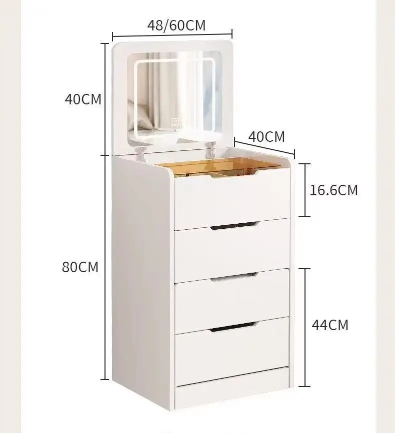 Modern White Dressing Table with Lighted Mirror Durable Bedroom Furniture Wholesale Makeup Vanity Vanities — image 6